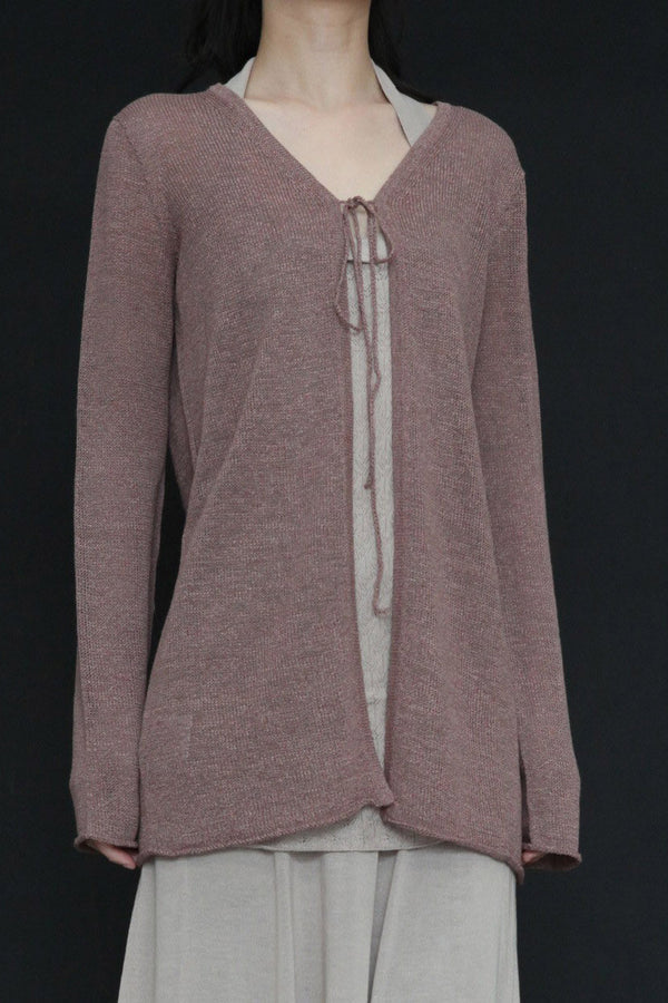 SWAYING/KNIT seamless tie long-sleeved cardigan SW24SS1T70 dirty pink PS77